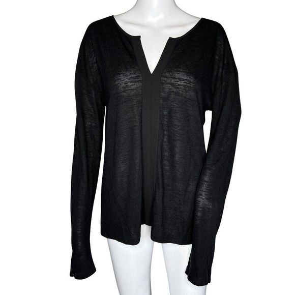 Sanctuary Sweater Womens Large Black Lightweight Casual‎ Neutral Minimalist - Picture 1 of 7